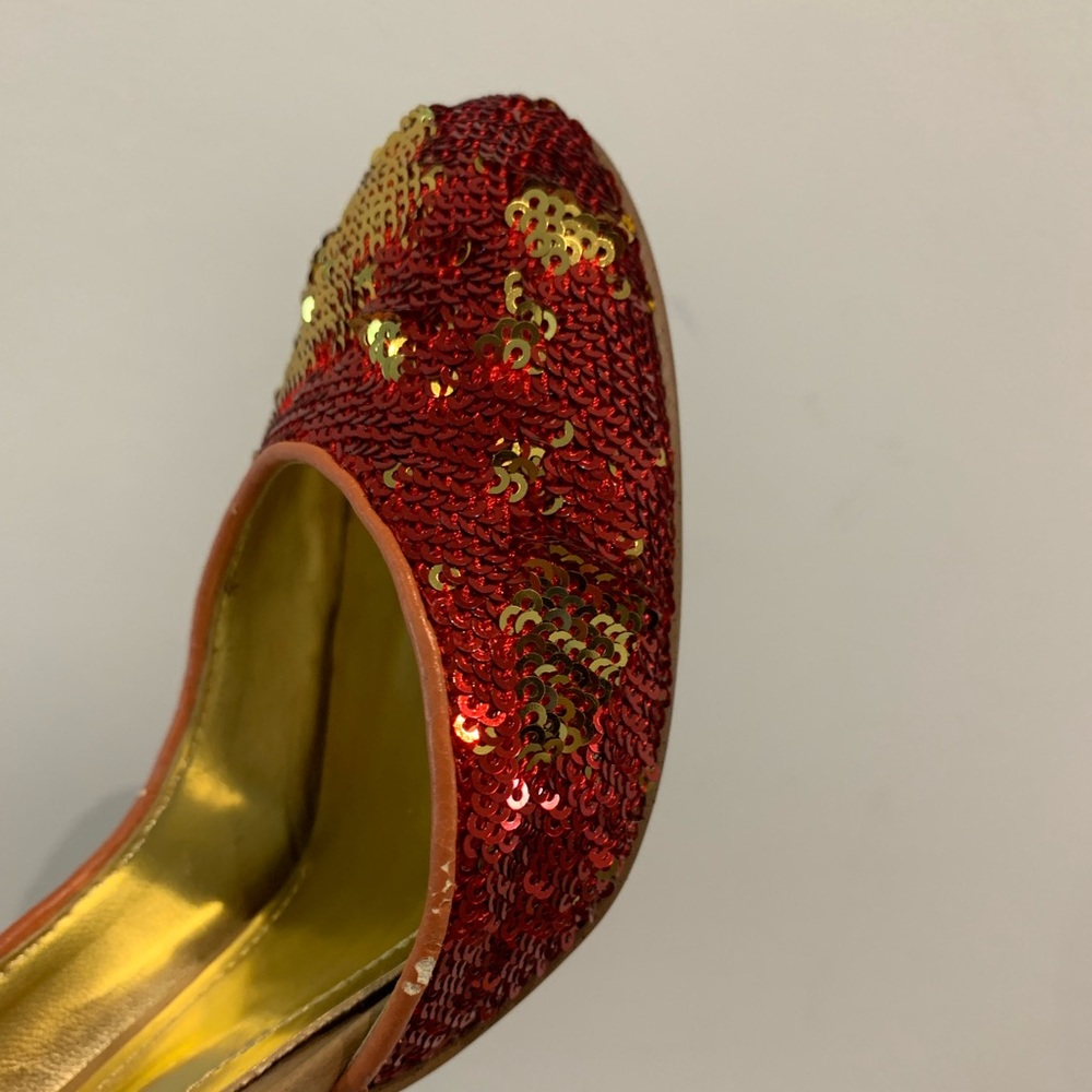 Nine West Red Sequin High Heel Pumps – Sparkly Party Heels – Size 5.5 - Picture 10 of 13